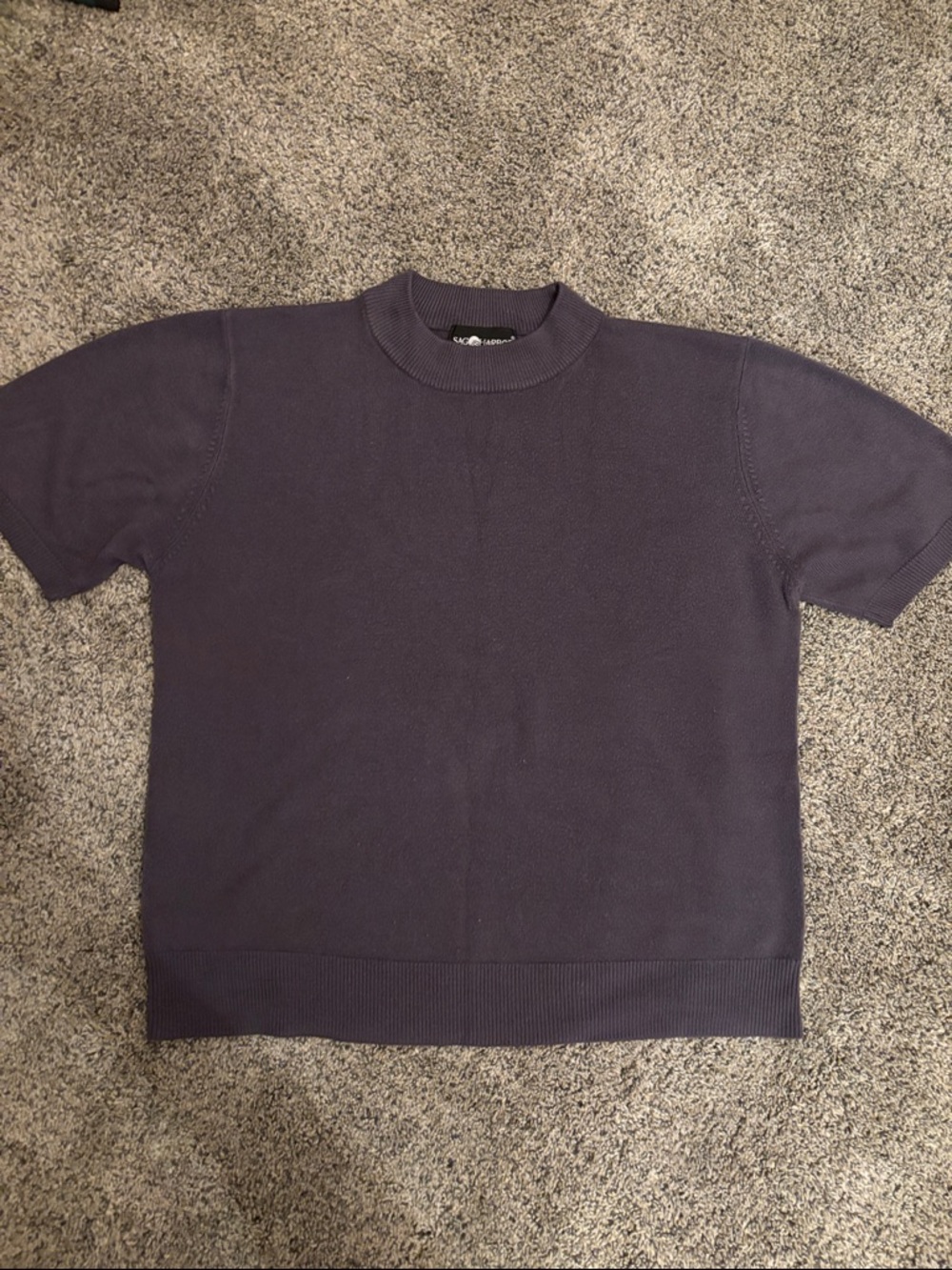 Sag Harbor women’s short-sleeve crewneck sweater - soft plum purple